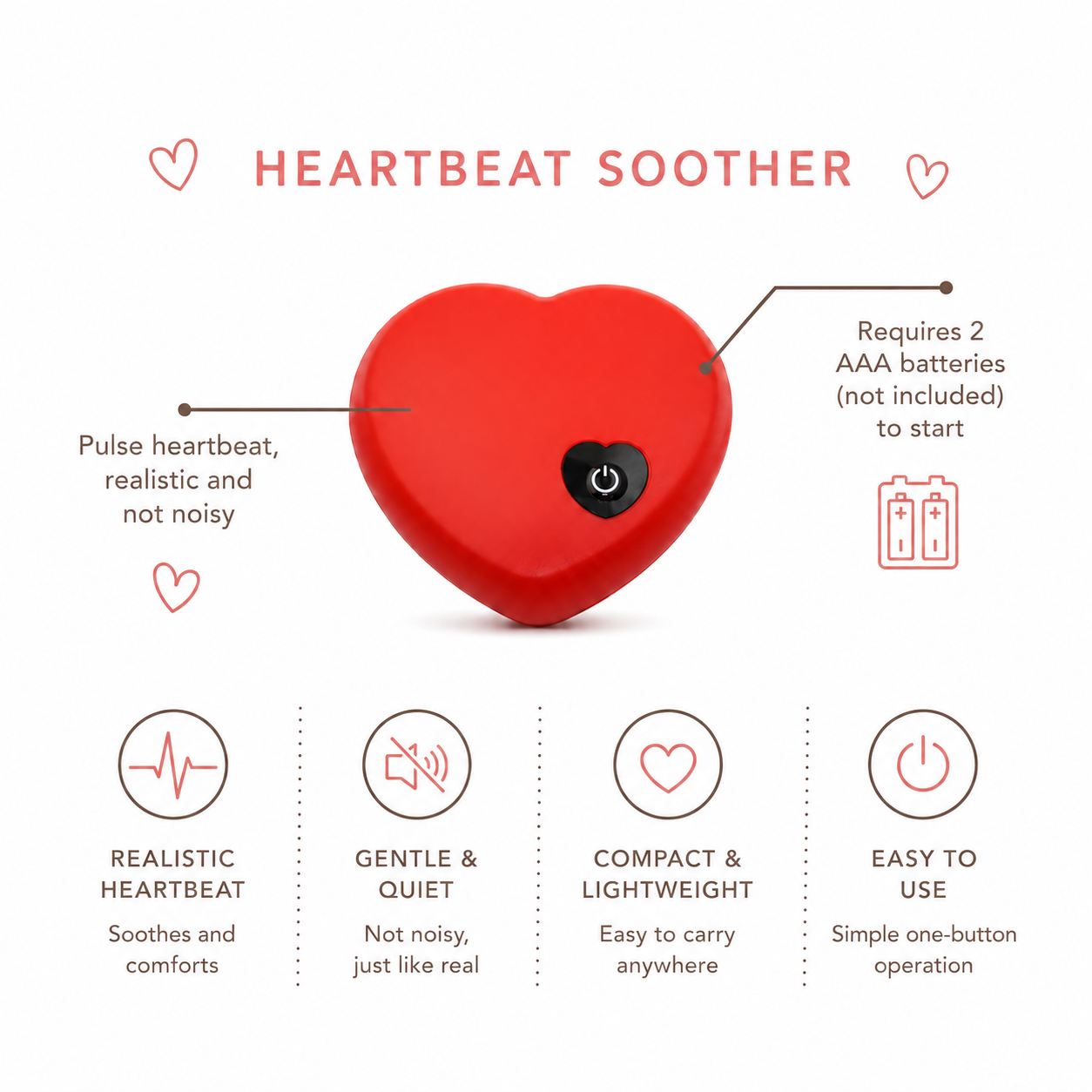 Luniva - Baby Heartbeat Comfort Plush
